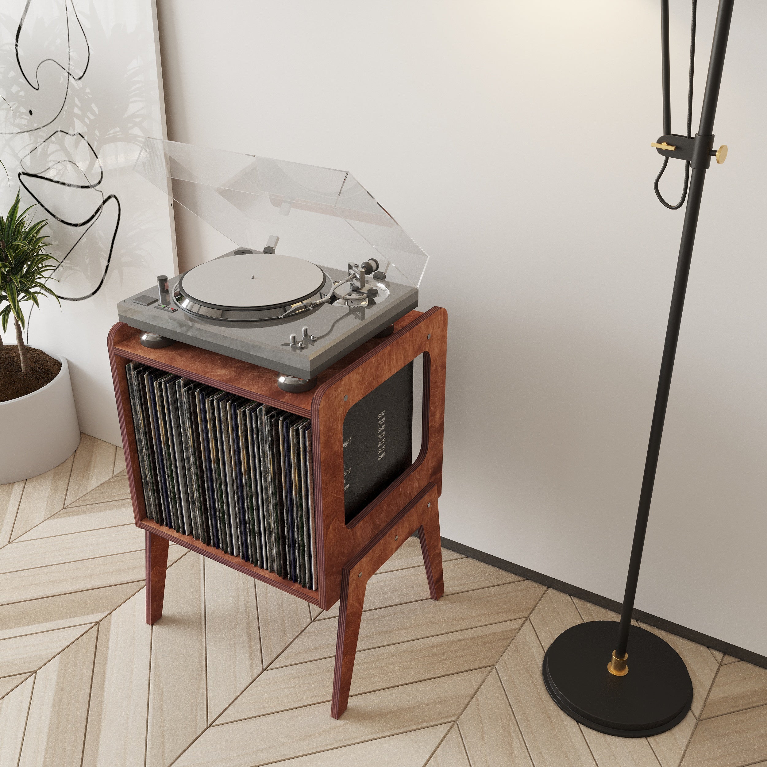 Chord Record Player Stand & Vinyl Storage