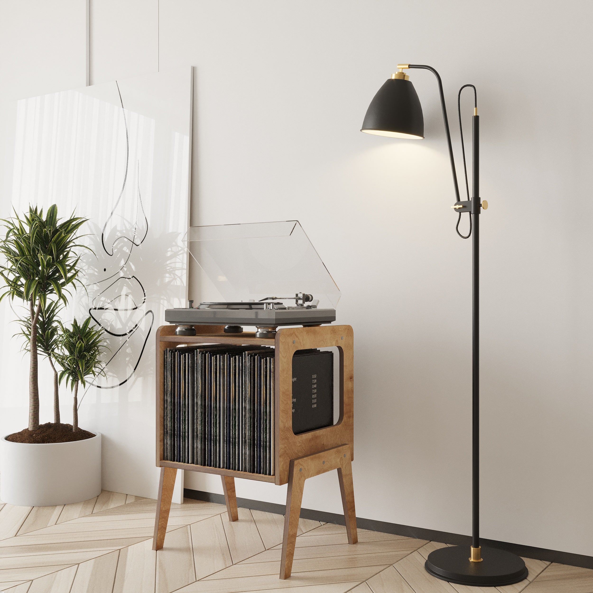 Chord Record Player Stand & Vinyl Storage
