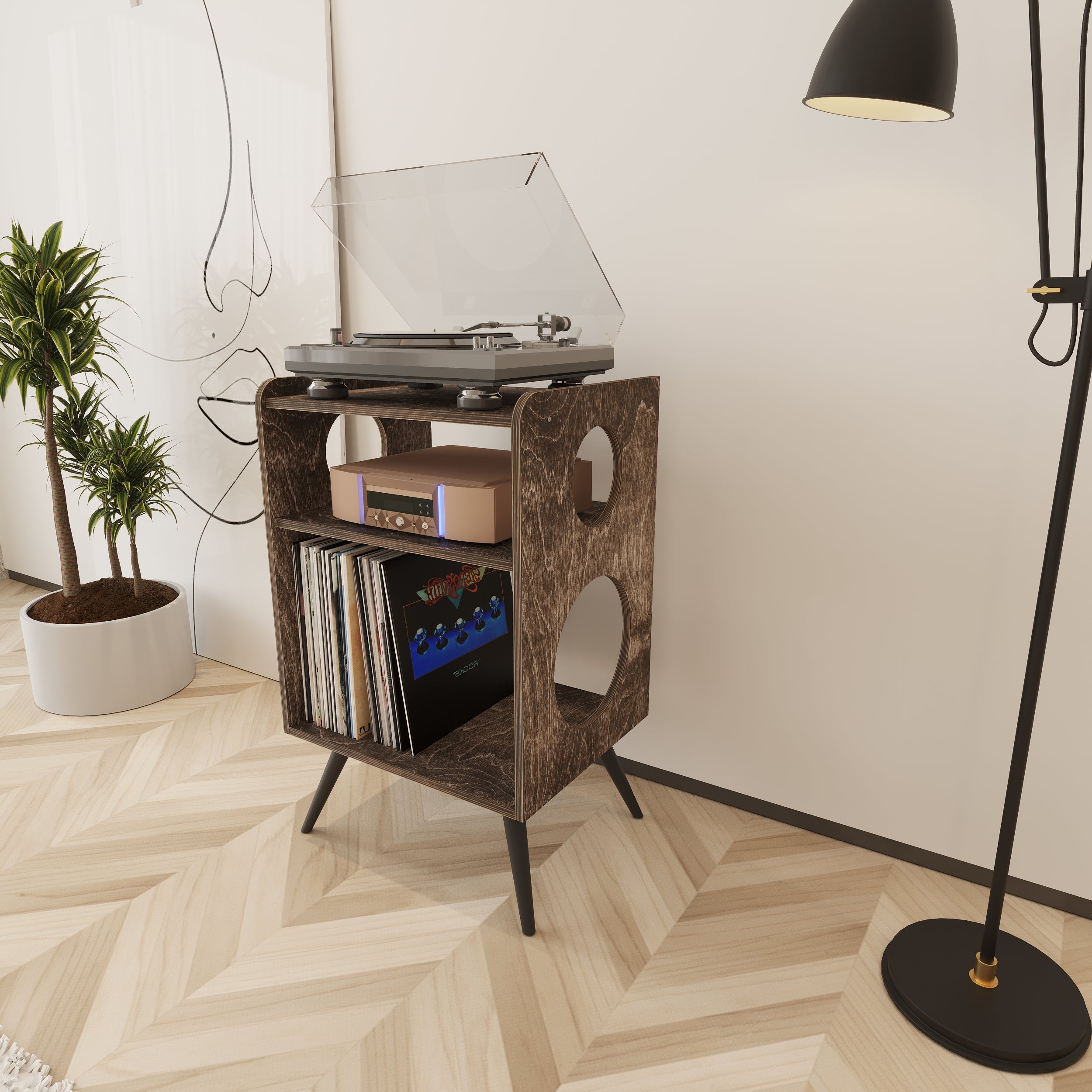 Pluck Record Player Stand With Storage