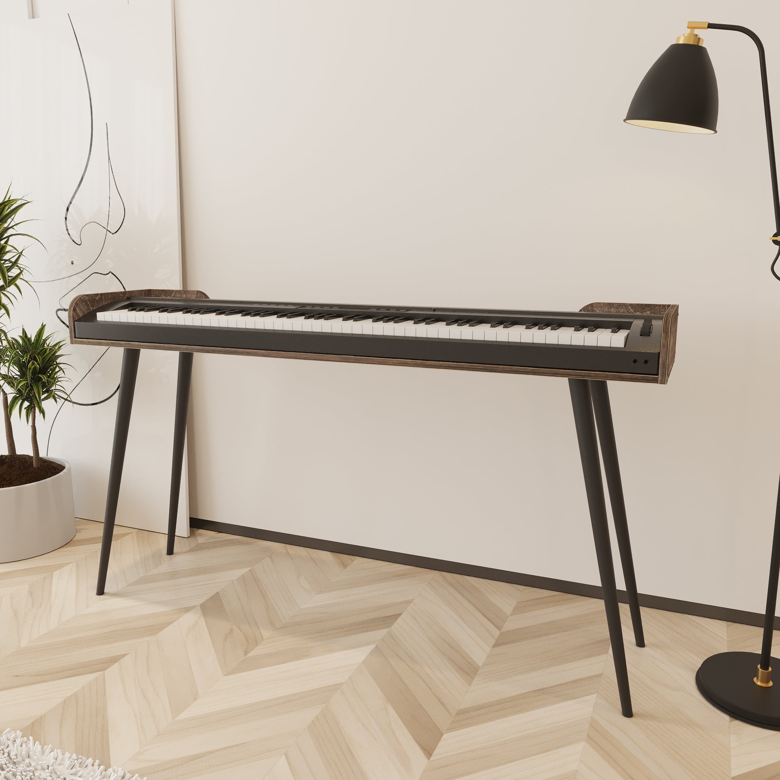 Stem Wooden Keyboard & Piano Stand