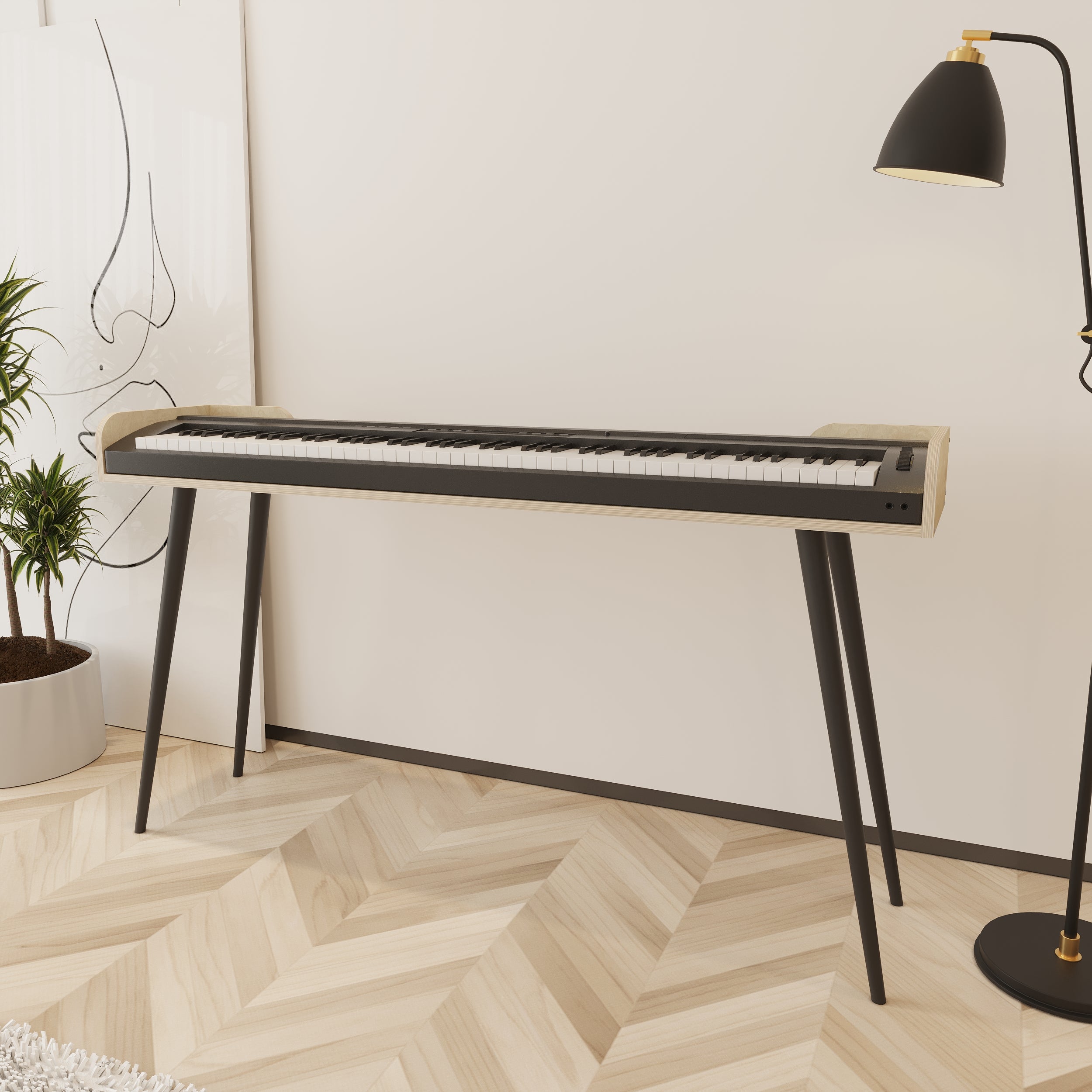 Stem Wooden Keyboard & Piano Stand
