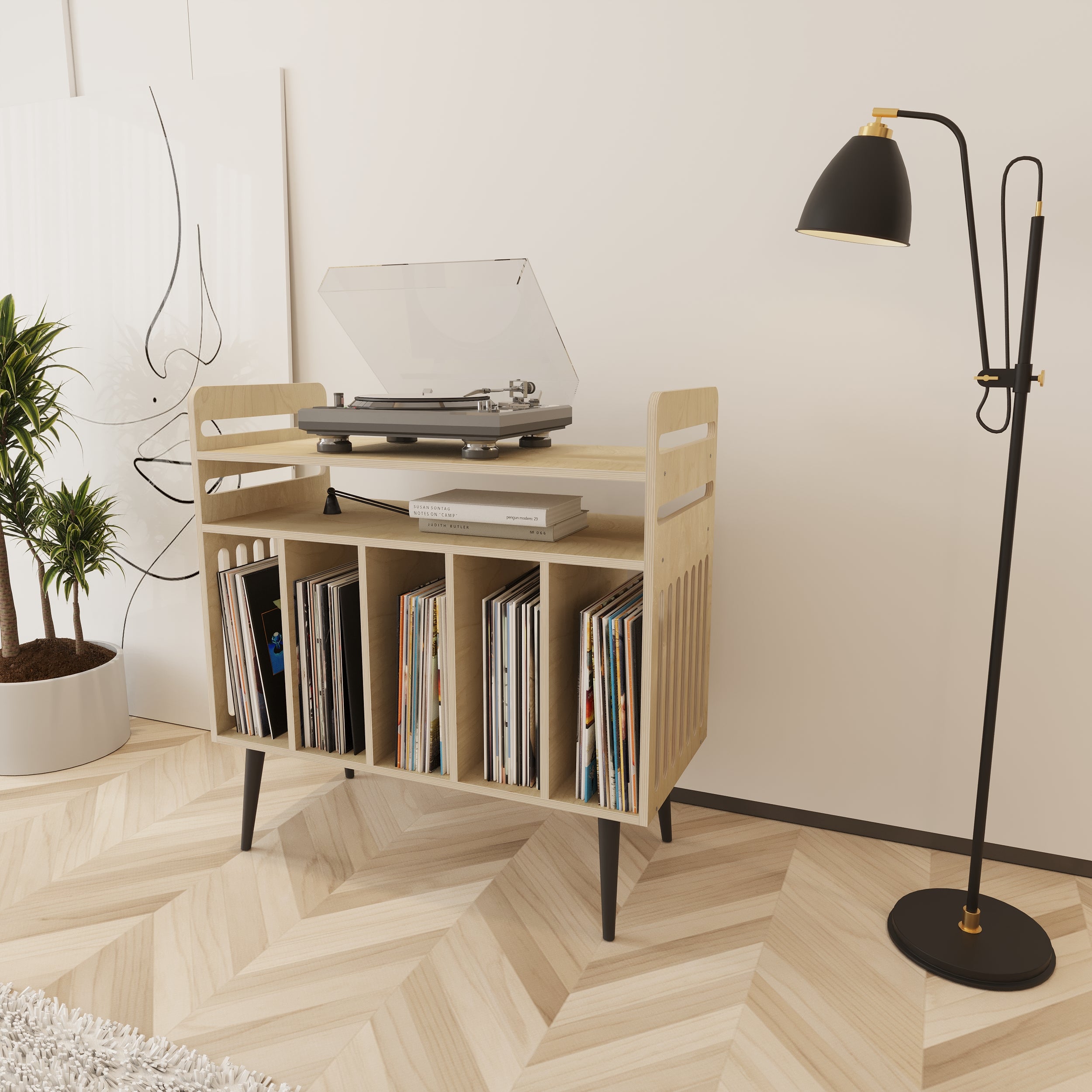 Strain Record Player Stand With Storage