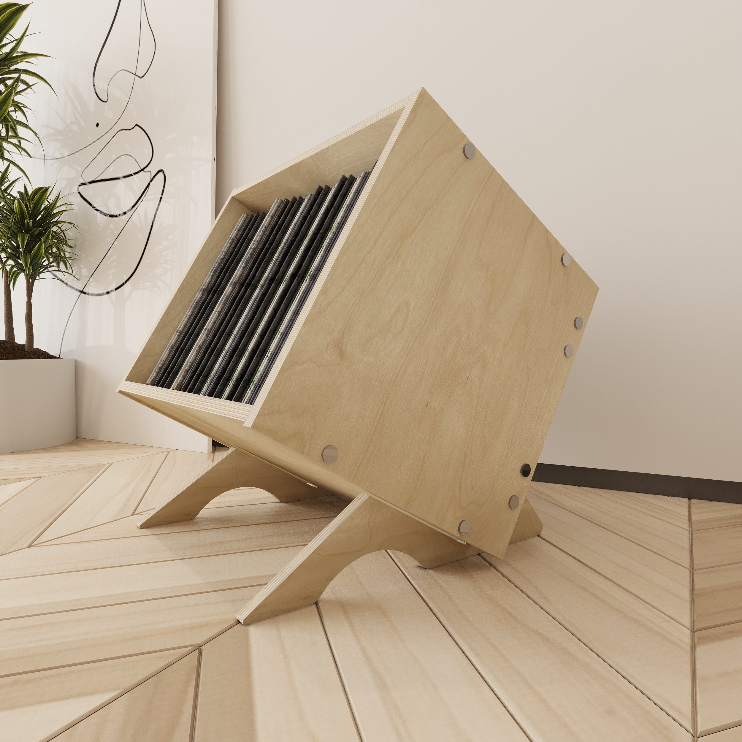 Vivace Vinyl Record Storage Cabinet