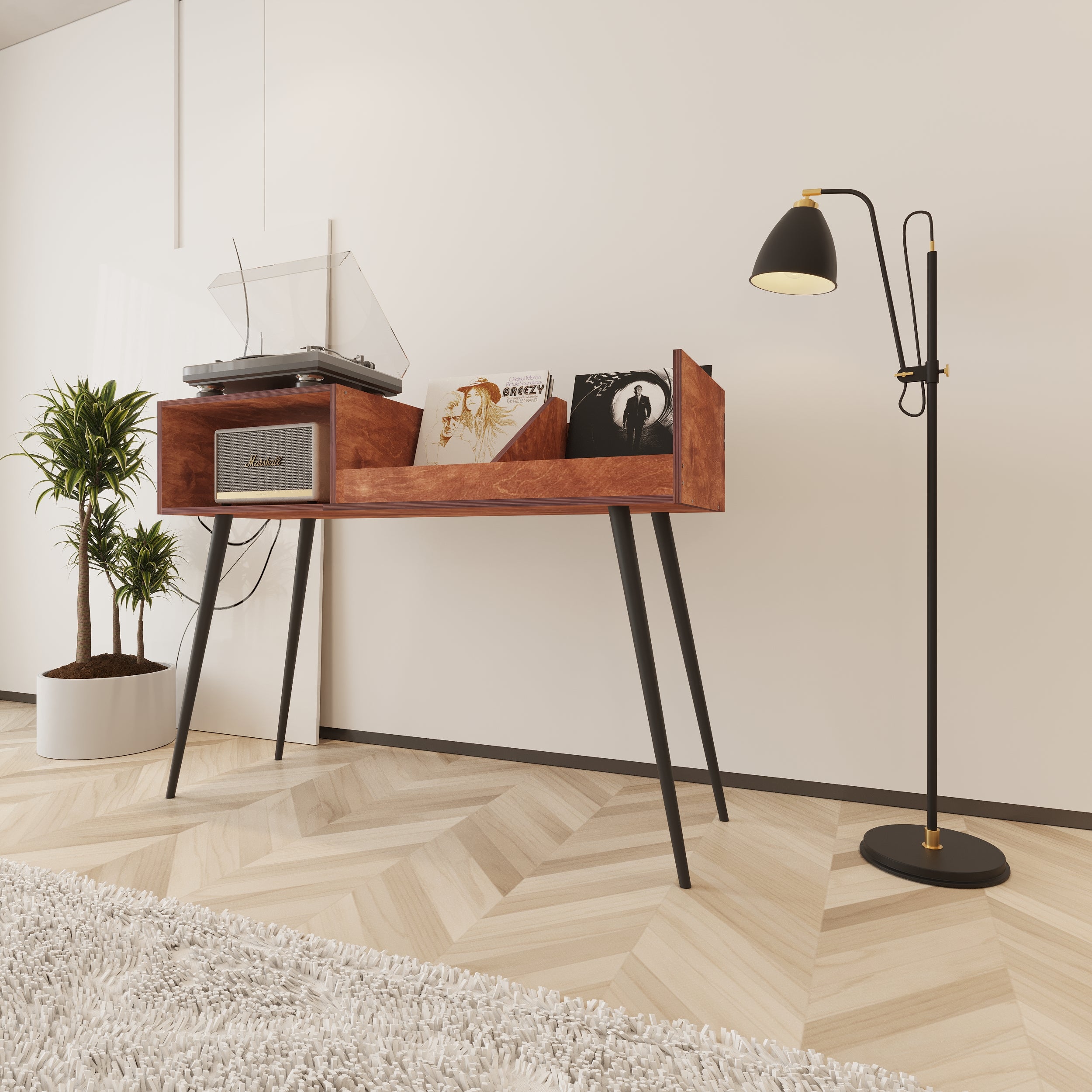 Waltz Turntable Stand With Storage