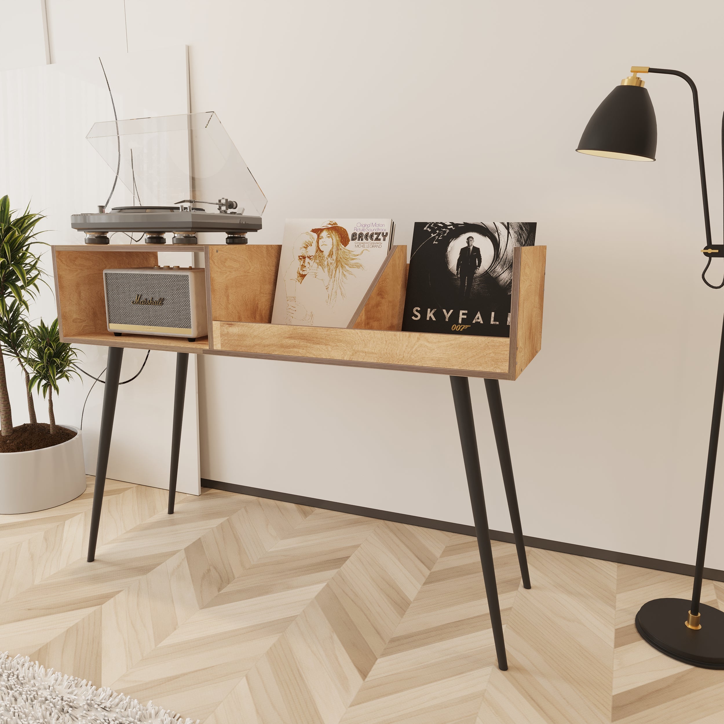 Waltz Turntable Stand With Storage