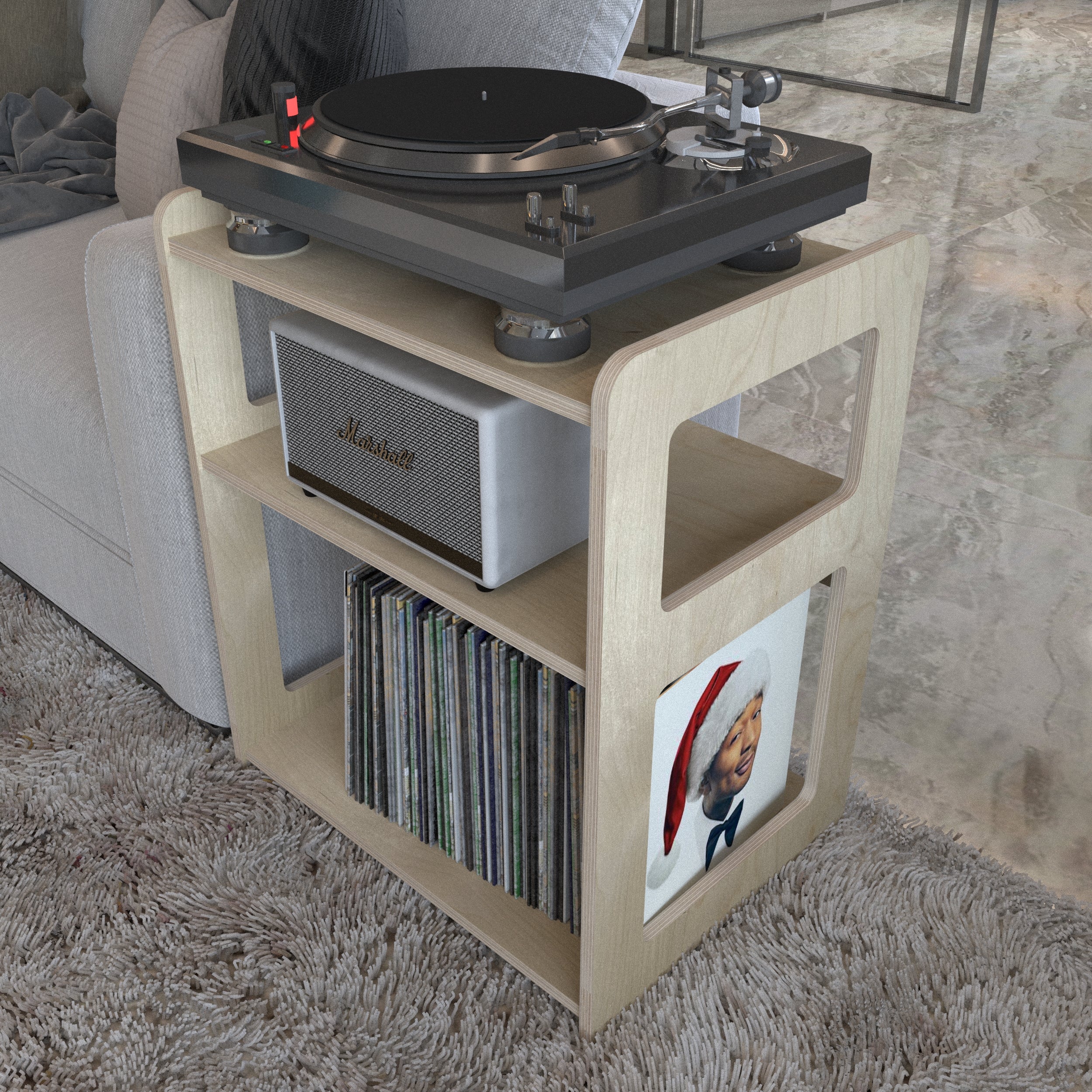 Cadence Meuble Vinyle & Rangement Vinyle