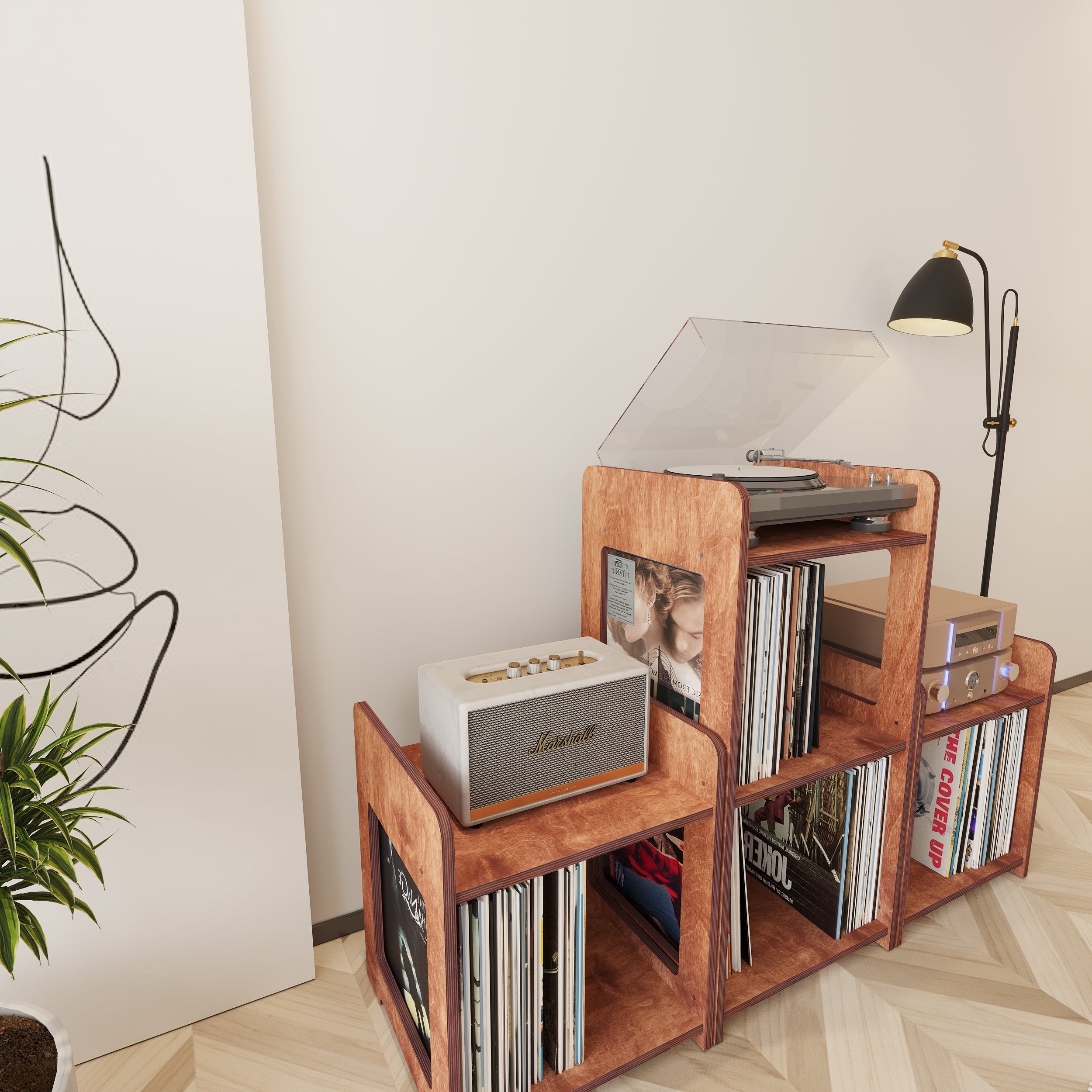 Crest Record Player Stand With Storage