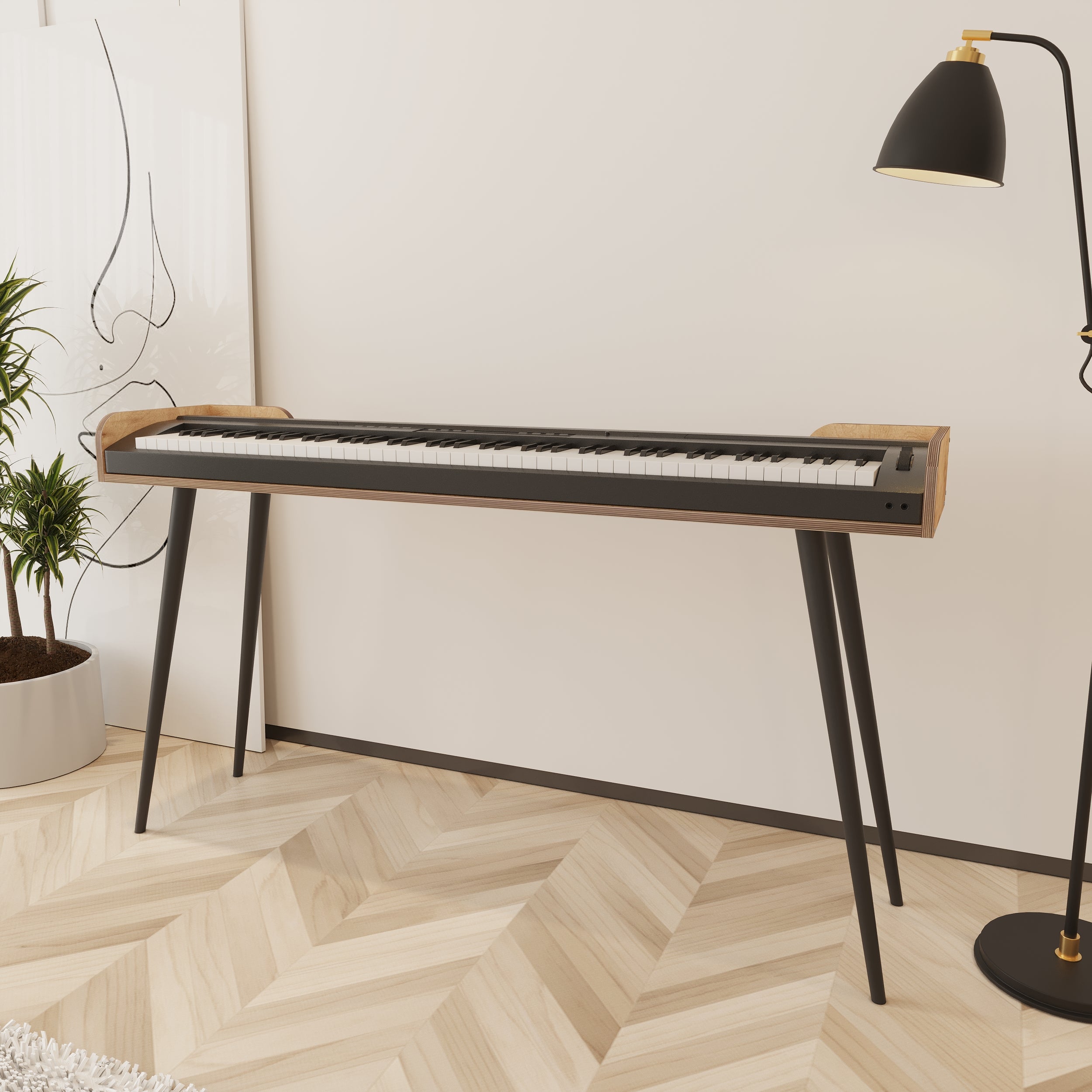 Stem Wooden Keyboard & Piano Stand