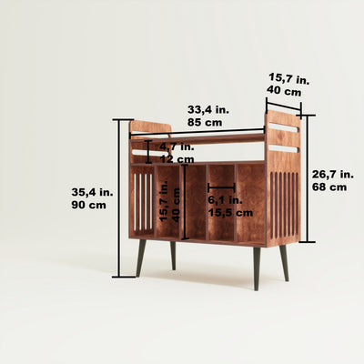 Strain Record Player Stand With Storage - Furonic