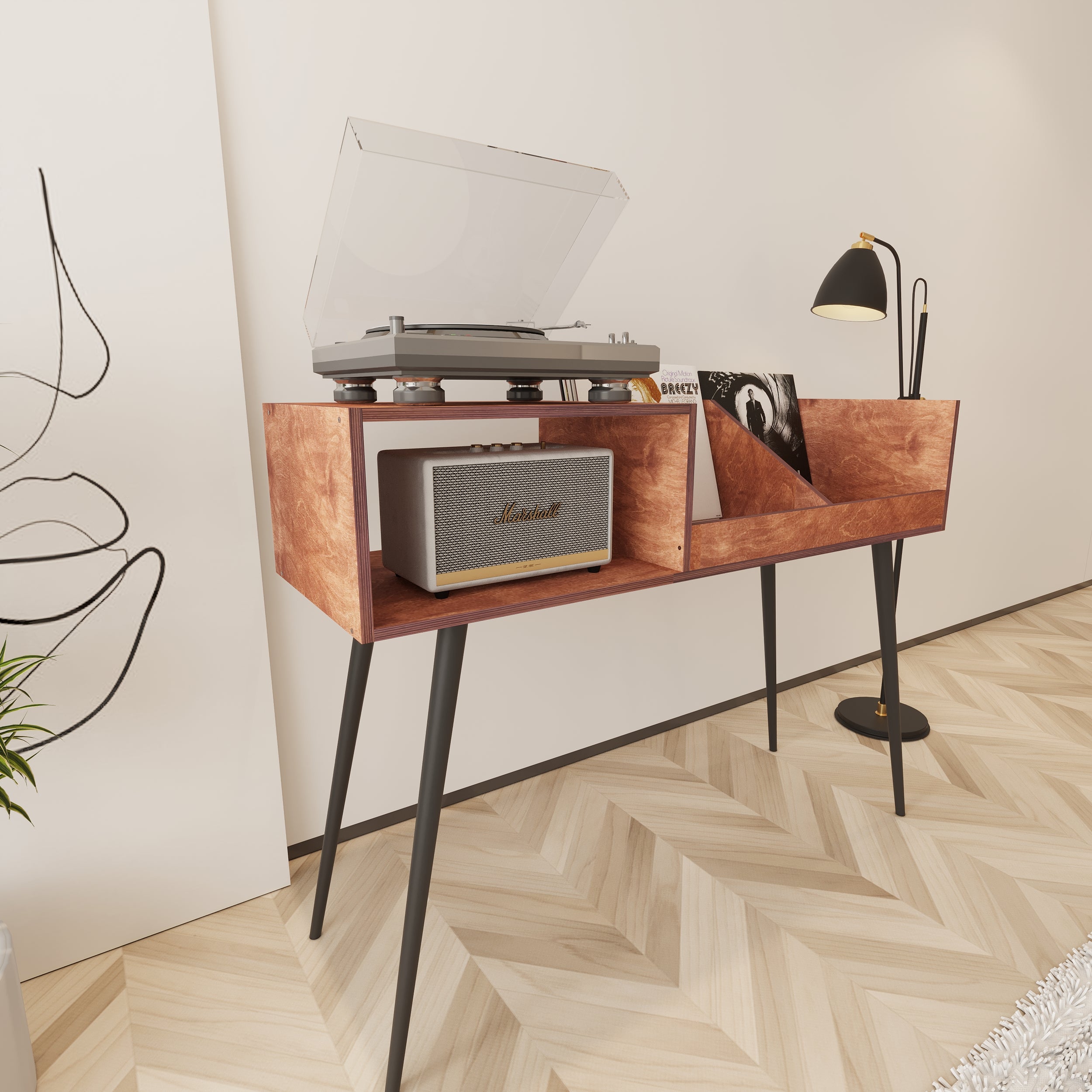 Waltz Turntable Stand With Storage