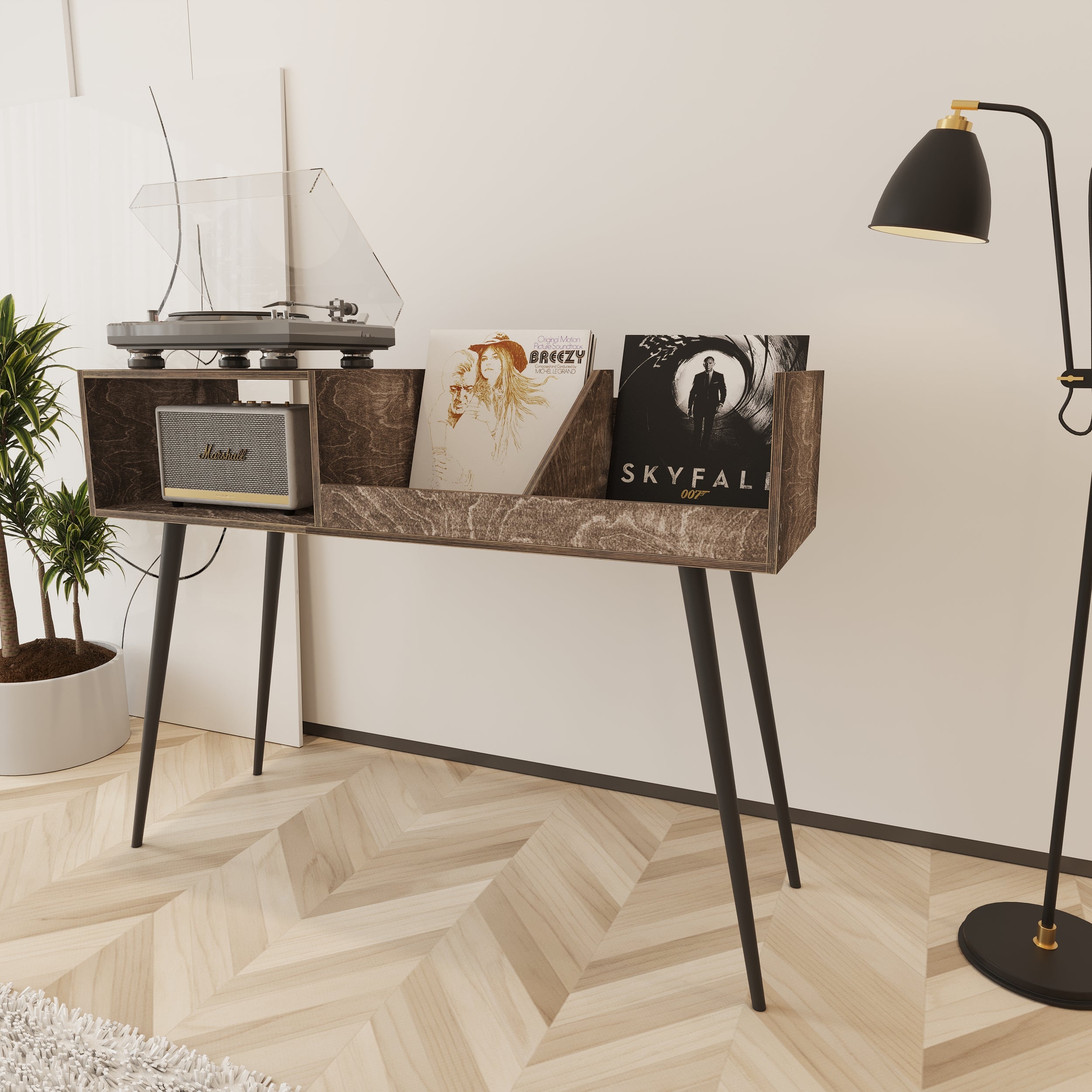 Waltz Turntable Stand With Storage