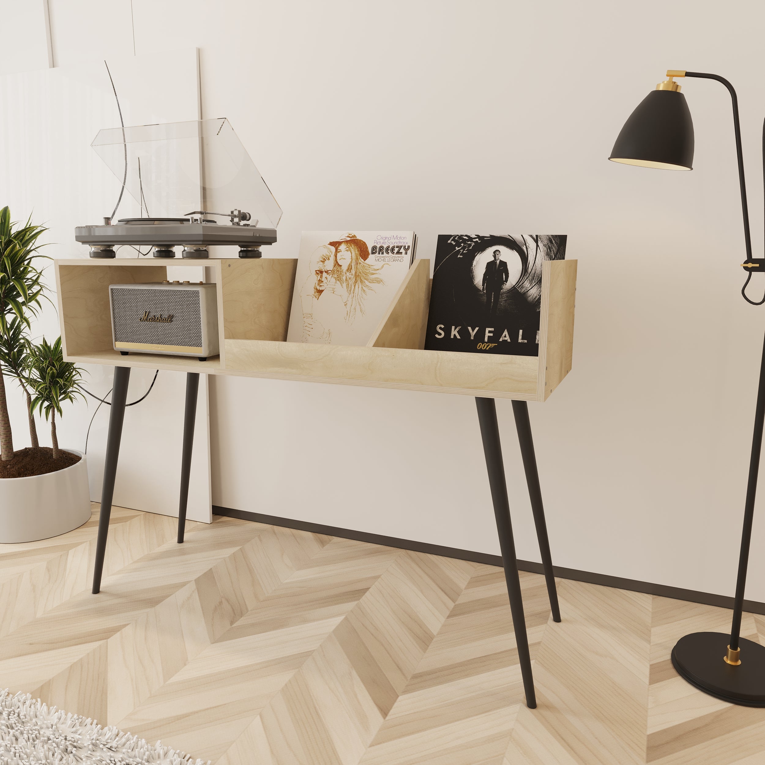 Waltz Turntable Stand With Storage