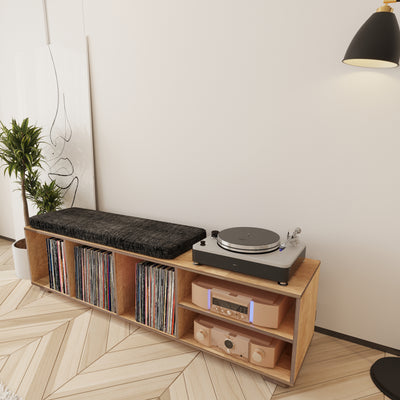 Allegro Record Player Stand & Vinyl Storage & Bench - Furonic