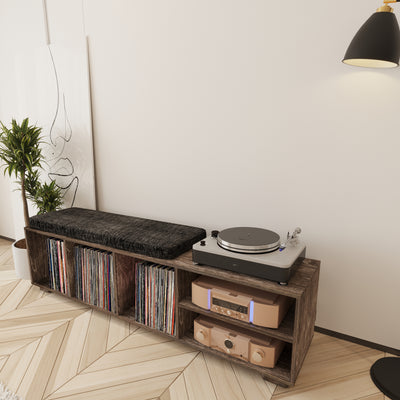 Allegro Record Player Stand & Vinyl Storage & Bench - Furonic