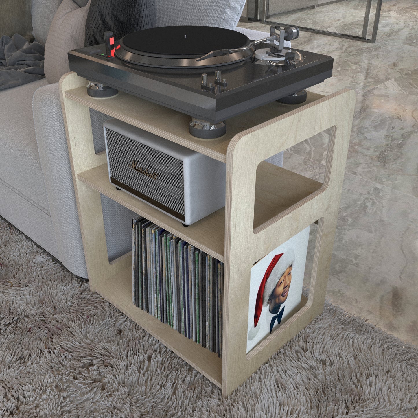 Cadence Record Player Stand With Storage