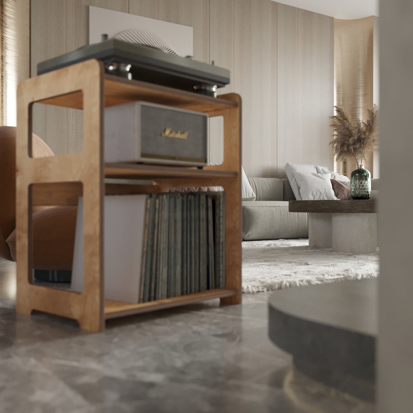 Cadence Record Player Stand With Storage