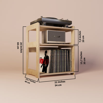 Cadence Record Player Stand With Storage - Furonic