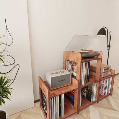 Crest Record Player Stand With Storage - Furonic