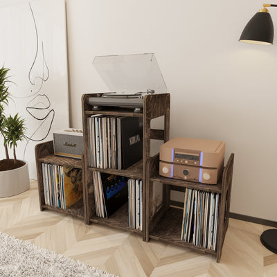 Crest Record Player Stand With Storage - Furonic