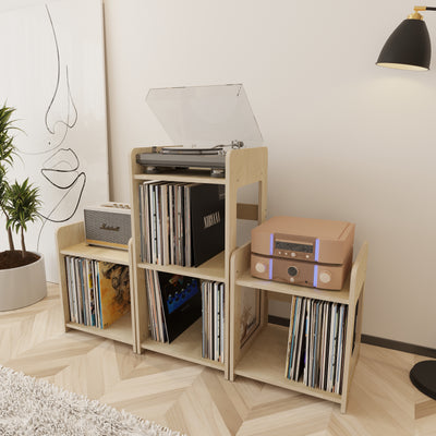 Crest Record Player Stand With Storage - Furonic