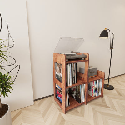 Ridge Record Player Stand With Vinyl Storage - Furonic