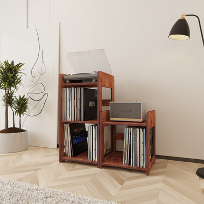 Ridge Record Player Stand With Vinyl Storage - Furonic