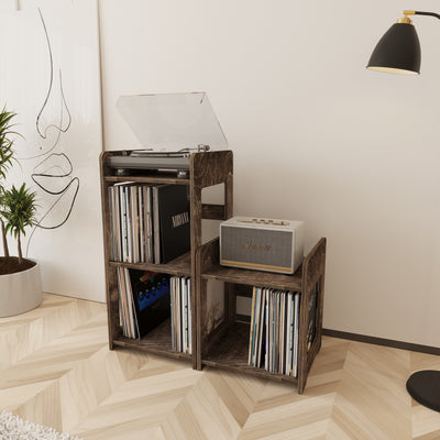 Ridge Record Player Stand With Vinyl Storage - Furonic