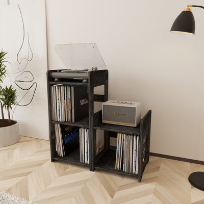 Ridge Record Player Stand With Vinyl Storage - Furonic