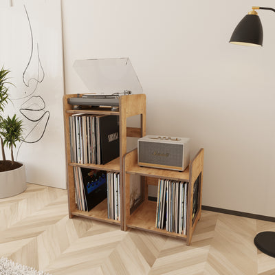Ridge Record Player Stand With Vinyl Storage - Furonic