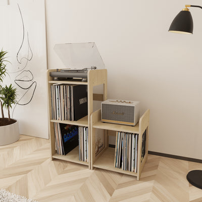Ridge Record Player Stand With Vinyl Storage - Furonic