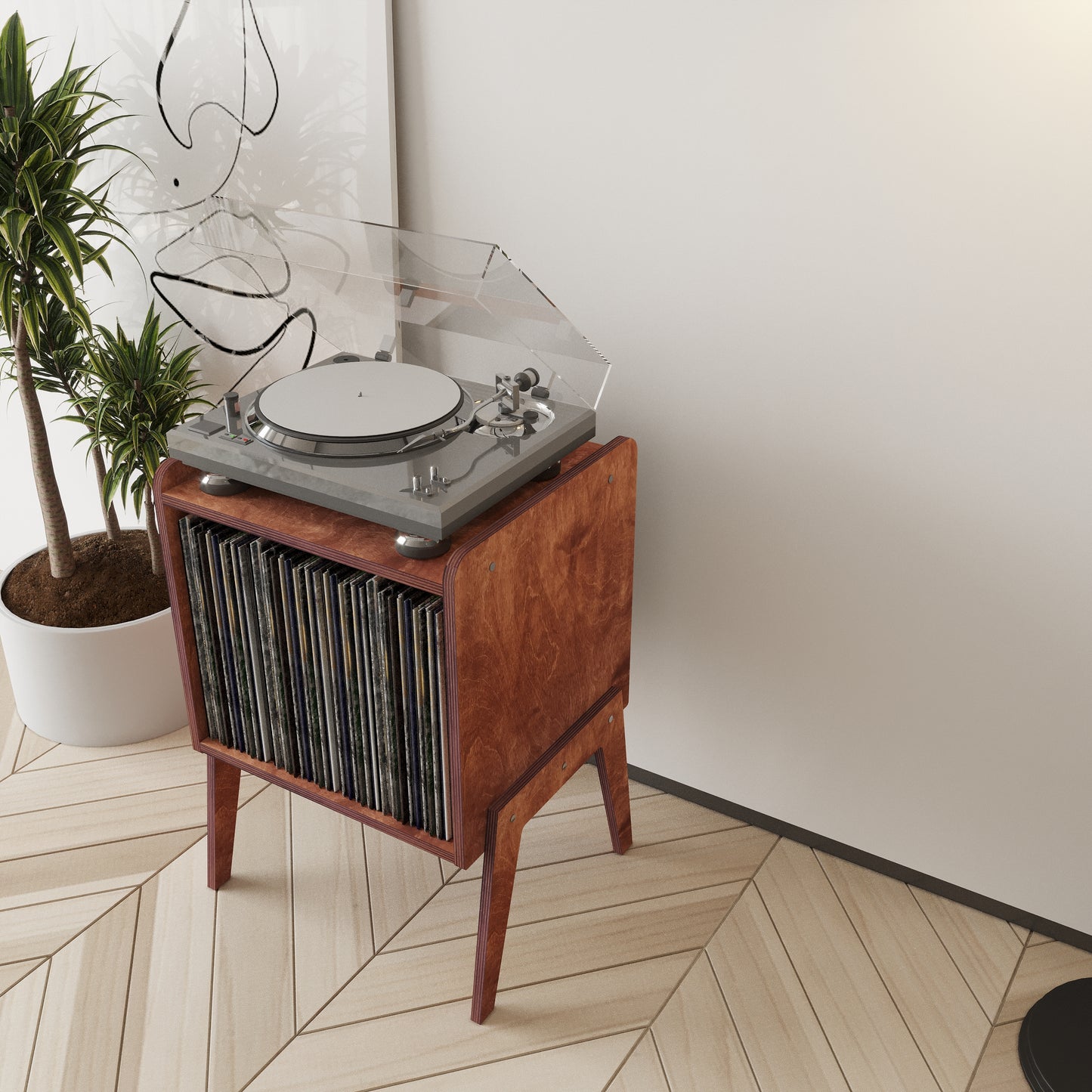 Serenade Record Player Stand & Vinyl Storage