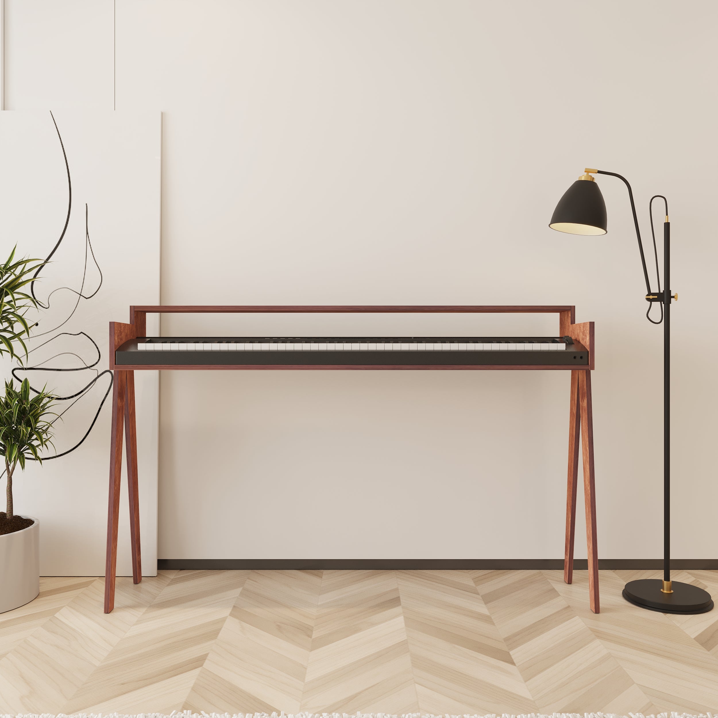 Spinette Wooden Keyboard & Piano Stand