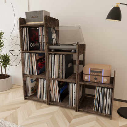 Summit Record Player Stand With Vinyl Storage
