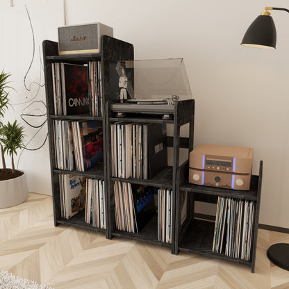 Summit Record Player Stand With Vinyl Storage