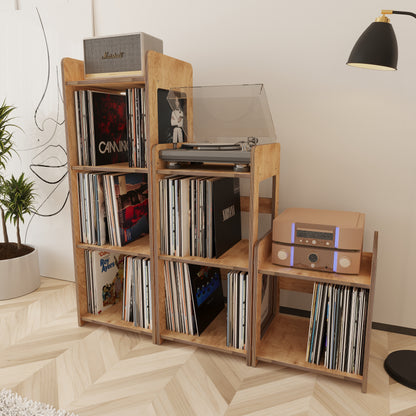 Summit Record Player Stand With Vinyl Storage